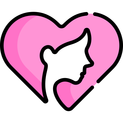 Silueta de perfil femenino en un corazón rosa para el control nutricional de SOP y salud hormonal